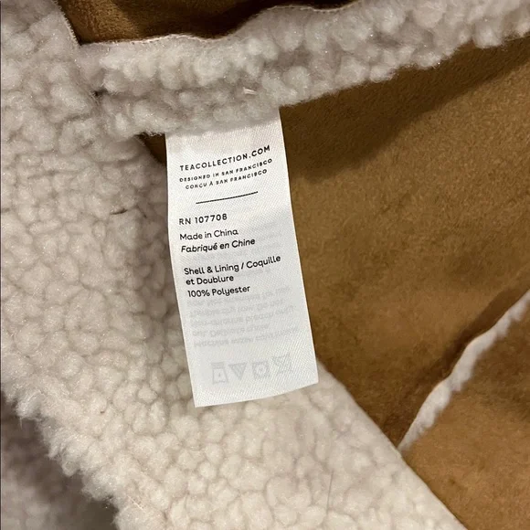 TEA Collection Sherpa Trucker Jacket Snap Front Unisex 12 XL Girls Boys EUC - Picture 9 of 11